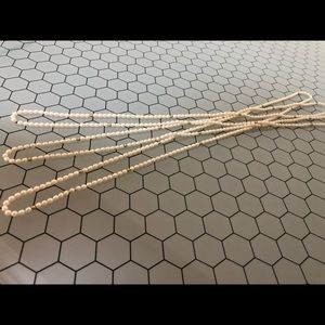 Set of 3 Faux Peal + Gold Bead Necklace 16”